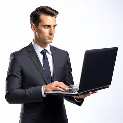 Man working on laptop
