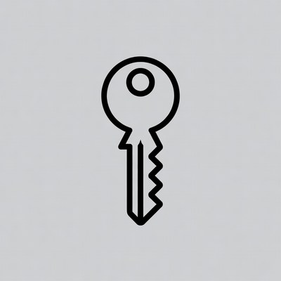Black outline key icon