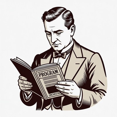 Man reading orchestra program