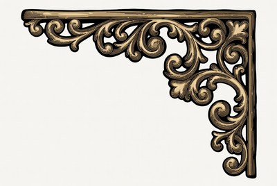 Ornate Gold Corner Bracket Illustration