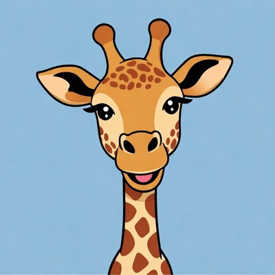 Cute cartoon giraffe illustration