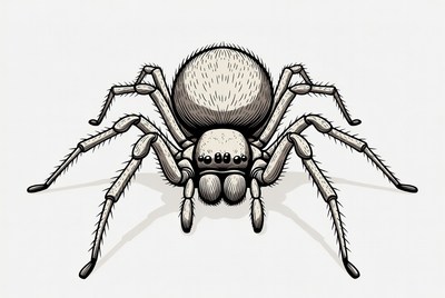 Detailed illustration of wolf spider