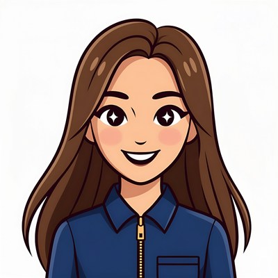 Smiling Asian woman in blue jacket