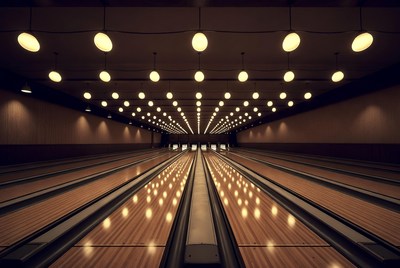 Empty Bowling Alley Lanes
