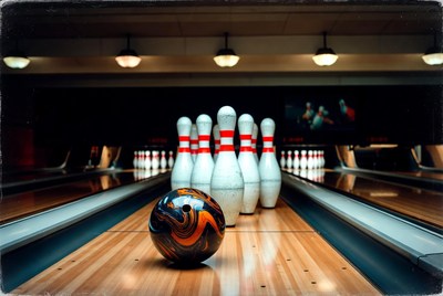 Bowling Ball Approaching Pins