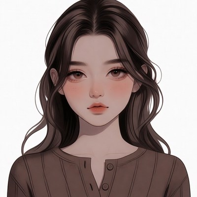 Anime girl with long brown hair