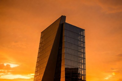 Glass Skyscraper at Sunset
