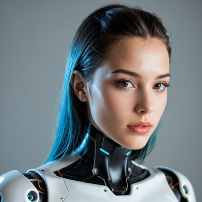 Futuristic Woman in Cyberpunk Armor