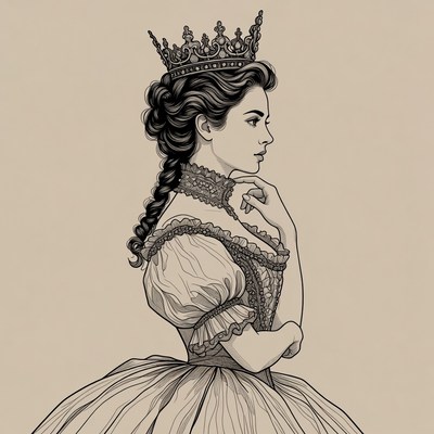 Victorian woman wearing crown