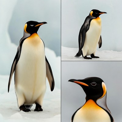 Emperor Penguin Standing on Snow