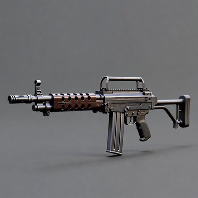FN FAL Battle Rifle 3D Render