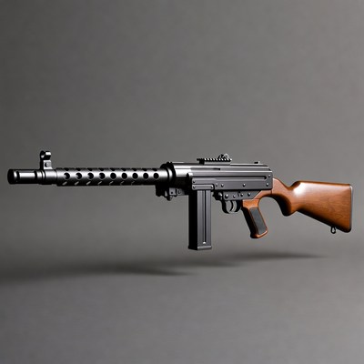 MP40 Submachine Gun on Gray Background