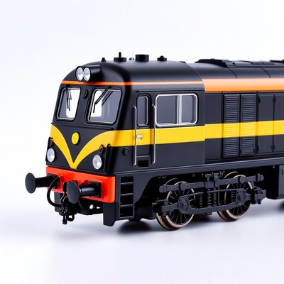 Black and yellow diesel locomotive