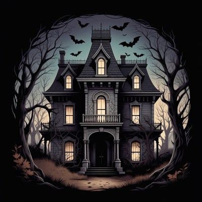 Haunted Mansion in Dark Forest