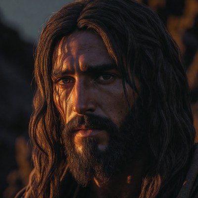 Bearded man with long hair