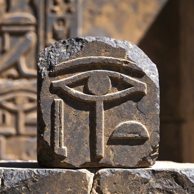 Carved Eye of Horus Stone