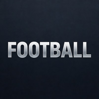 Shiny Football Text on Black Background