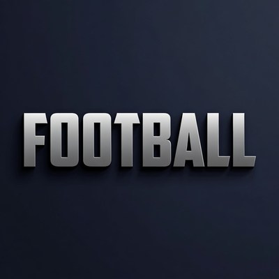 Silver Football Text on Dark Background