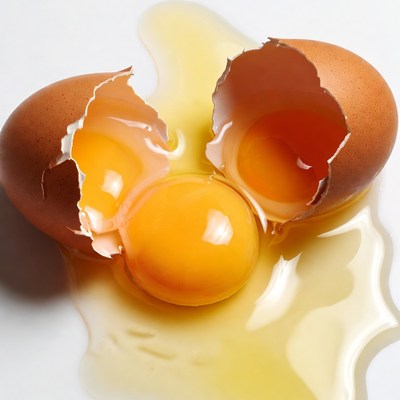 Broken Eggs with Yolk Spill