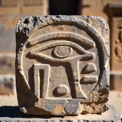 Ancient Egyptian Eye of Horus Carved Stone