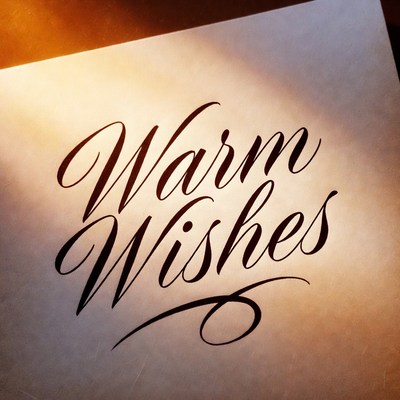 Warm Wishes Calligraphy on Paper
