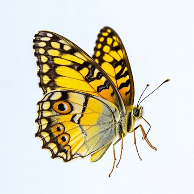 Yellow butterfly with black spots