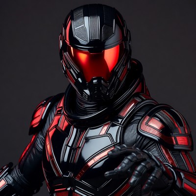 Black armored sci-fi helmet