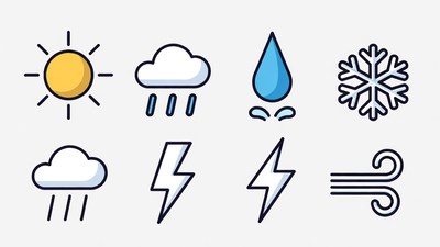 Colorful Weather Icons Set
