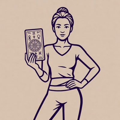 Asian woman holding tarot card