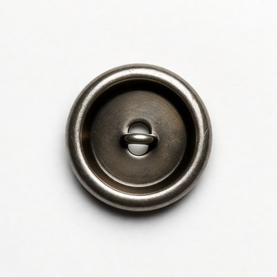Silver Button on White Background