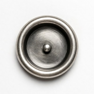 Silver Doorknob on White Background