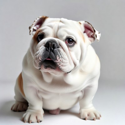 Cute Bulldog on White Background