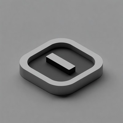 3D Gray I Icon