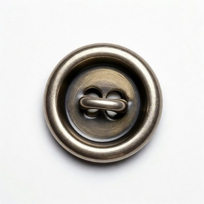 Bronze sew-through button isolated