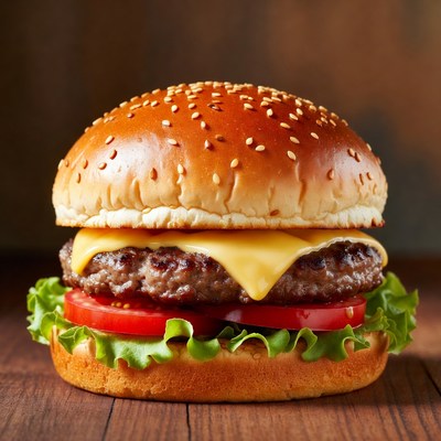 Classic Cheeseburger with Lettuce and Tomato