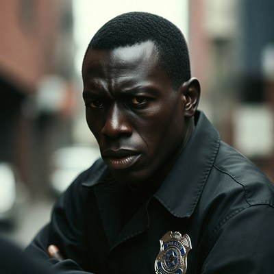 African-American police officer in uniform