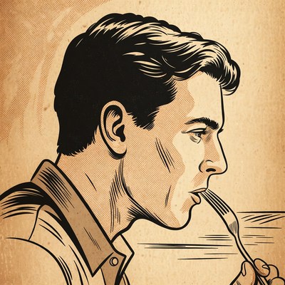 Man eating with fork illustration