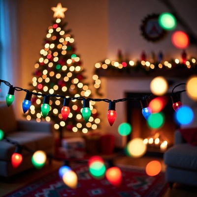 Festive Christmas Tree with Lights