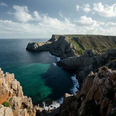 Cliff Coastline with Turquoise Sea
