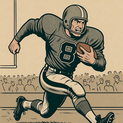 Football player running with ball