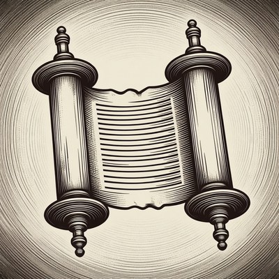Open Torah Scroll Illustration