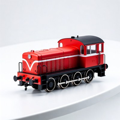Red model diesel locomotive