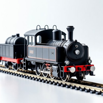 Black Steam Locomotive Model Train