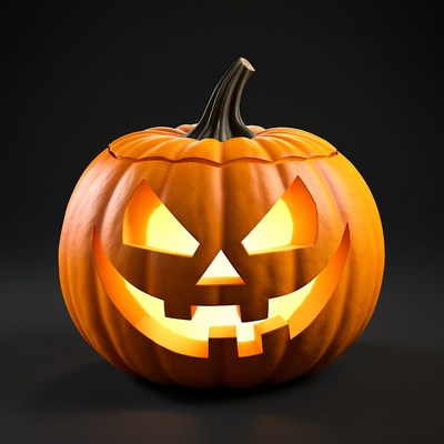 Lit Jack-o'-lantern pumpkin