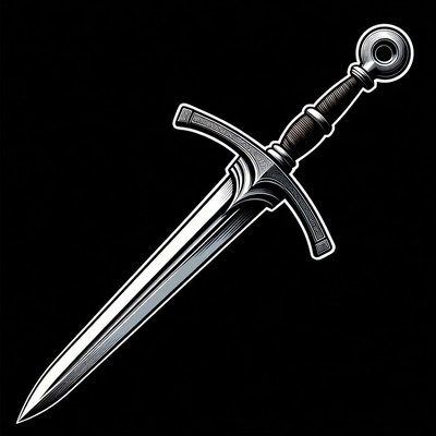 Fantasy Sword on Black Background