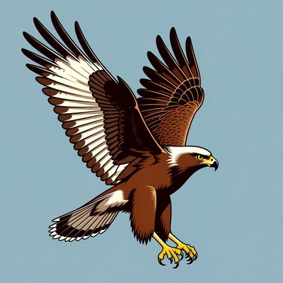 Flying Brahminy Kite Illustration