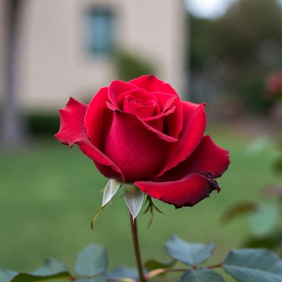 Red Rose in Garden