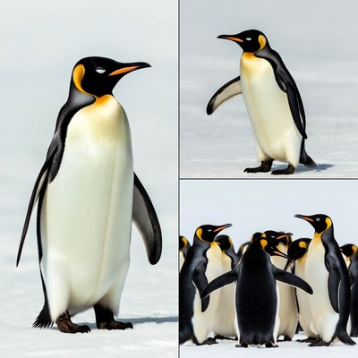King Penguins on Snow