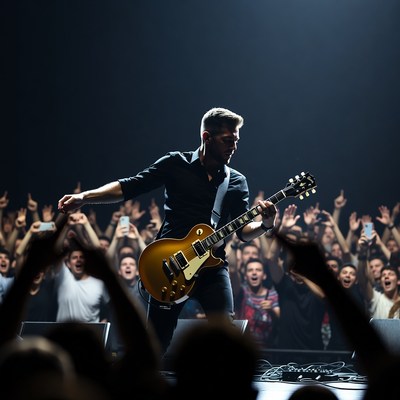 Man playing guitar on stage