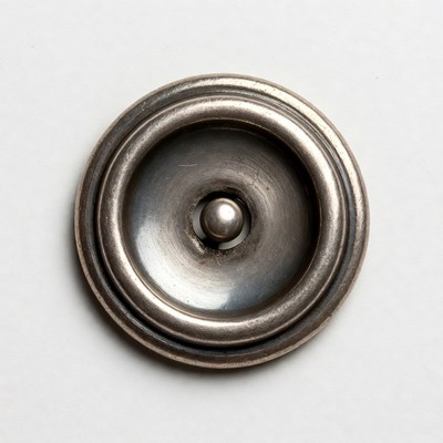 Silver snap button isolated